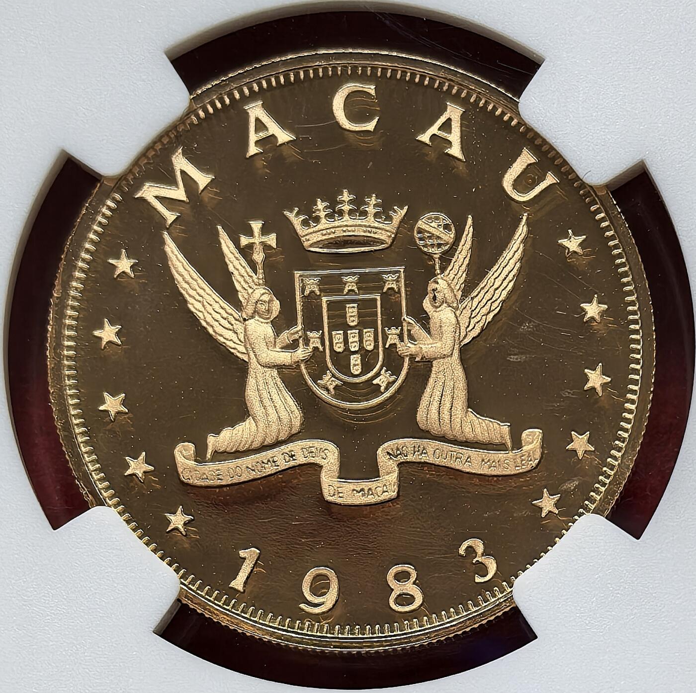 凡希社世界钱币微拍第二百八十六期 1983澳门癸亥年二师兄1000元金币NGC-PF68UC，首轮生肖双龙头之一，15.976g，917金。