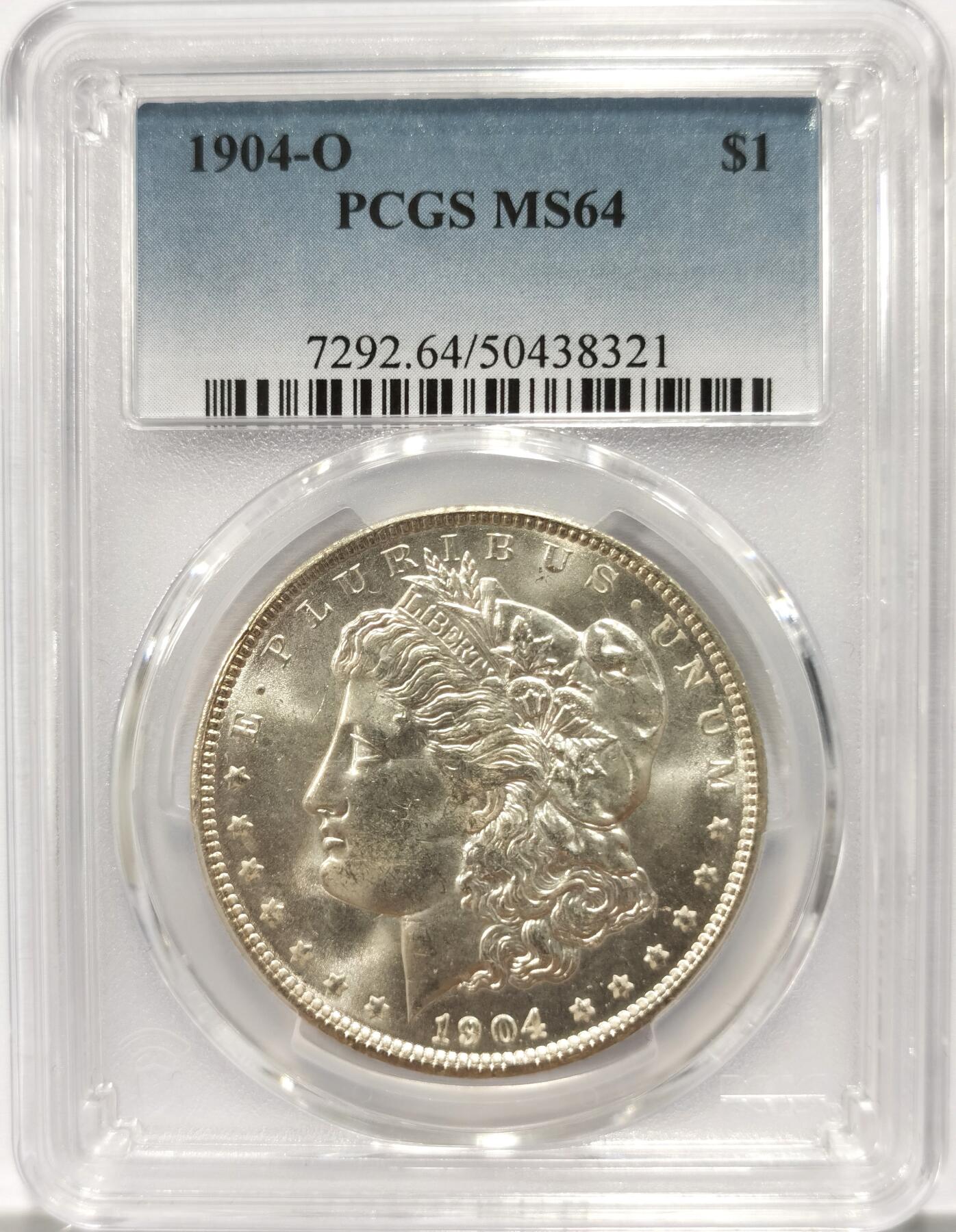 博洋堂世界钱币拍卖第096期（全场包邮） PCGS MS64 美国1904-O摩根大银币