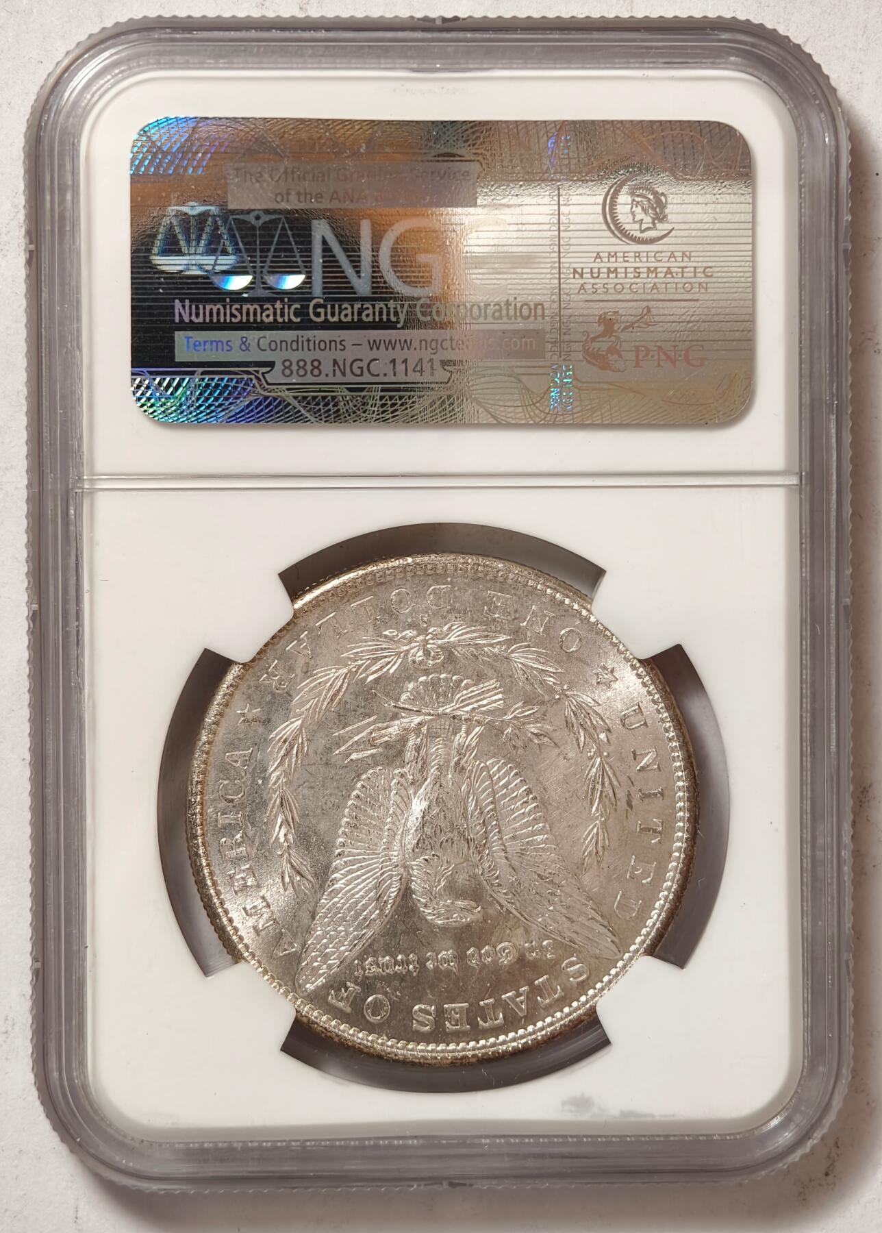 紫瑗钱币——第438期 美国 1880年 S版 摩根 大头妹1美元 银币 NGC MS63