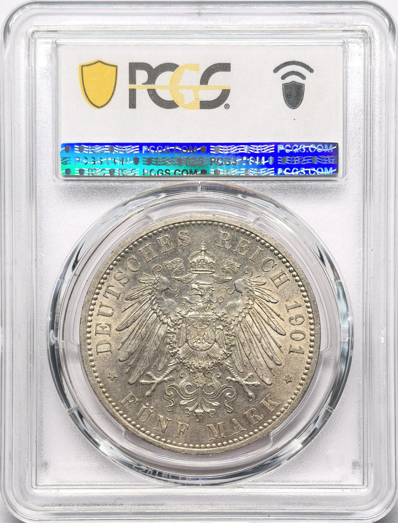 凡希社世界钱币微拍第二百八十六期 1901德国普鲁士5马克大银PCGS-MS62