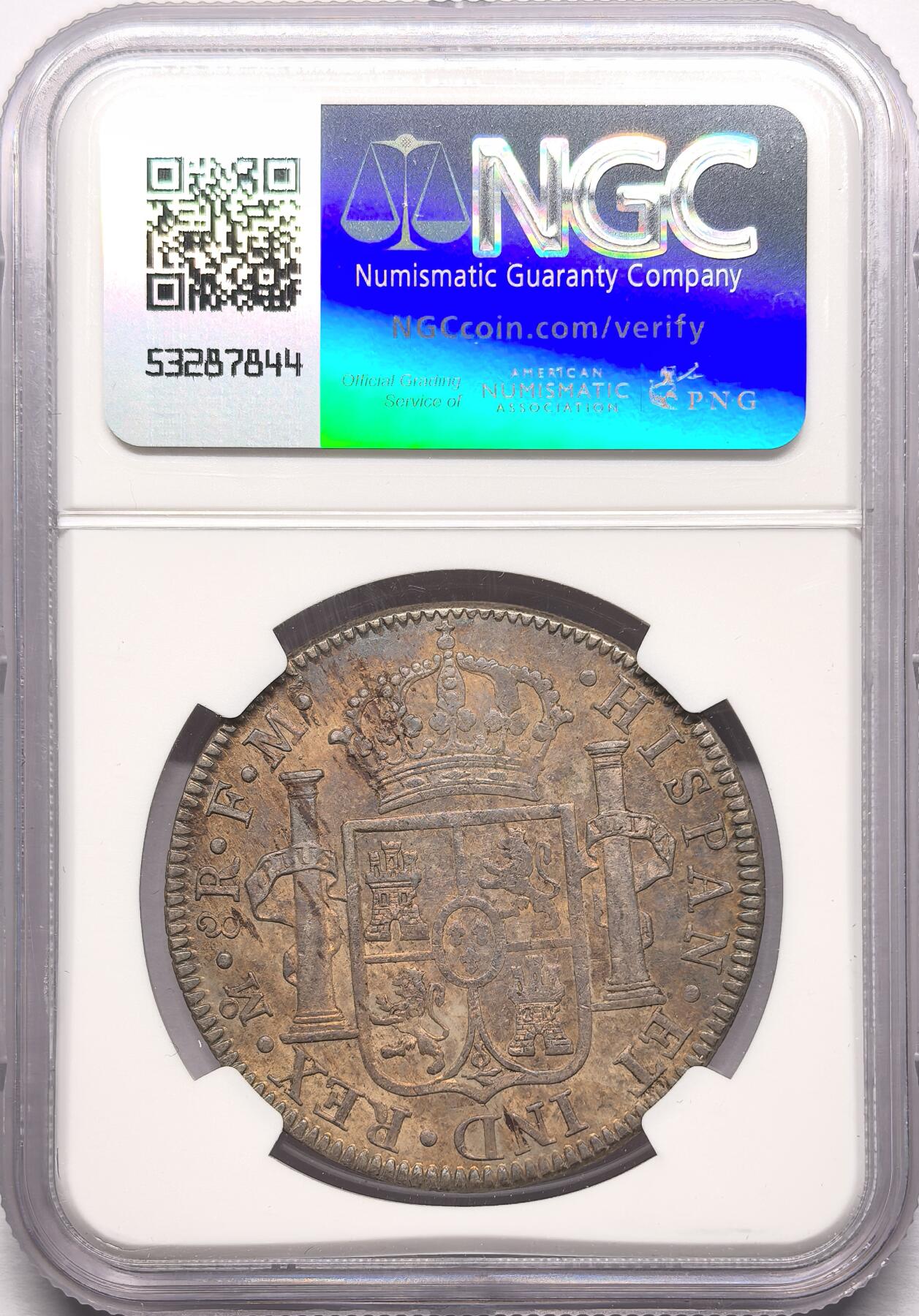 凡希社世界钱币微拍第二百八十六期 1794MO墨西哥卡四双柱NGC-AUD
