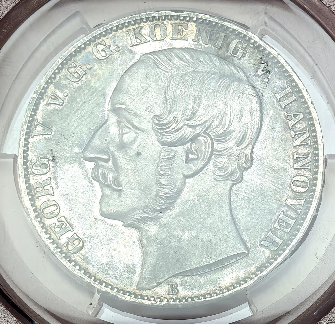 凡希社世界钱币微拍第二百八十六期 1866B德国汉诺威狮马泰勒PCGS-MS62