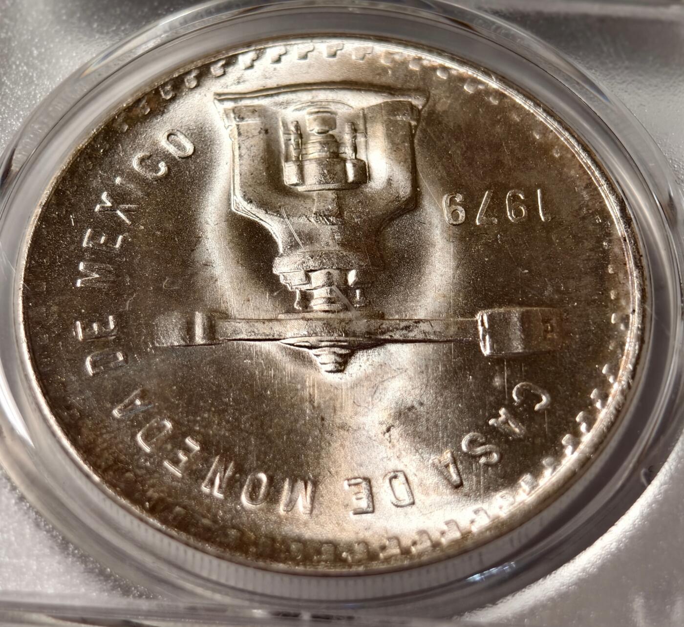 紫瑗钱币——第462期 墨西哥 1979年 MO 天平铸币机纪念币 PCGS MS65