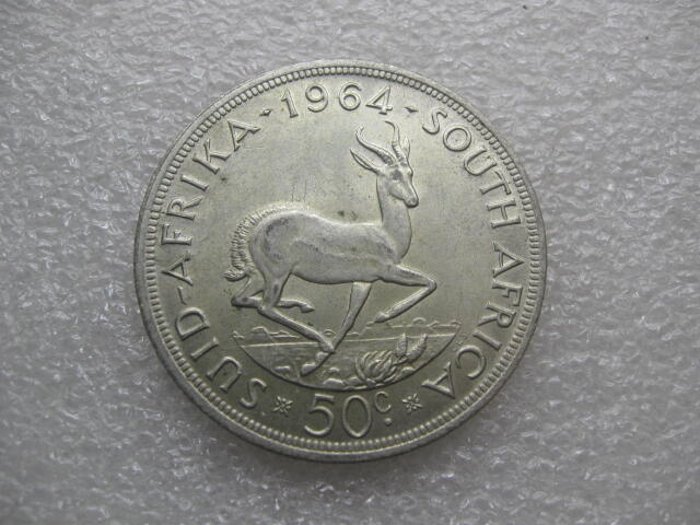 南非1964岁吕贝克50分大银币