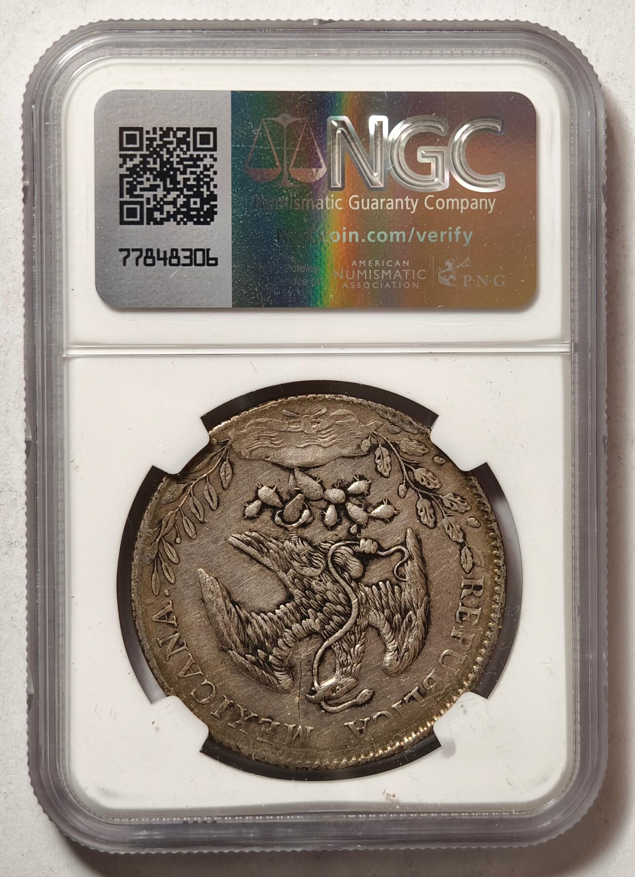 紫瑗钱币——第502期 墨西哥 1894年 ZS FZ 在华流通 花边鹰洋 8里亚尔 银币 NGC XF DETAIL