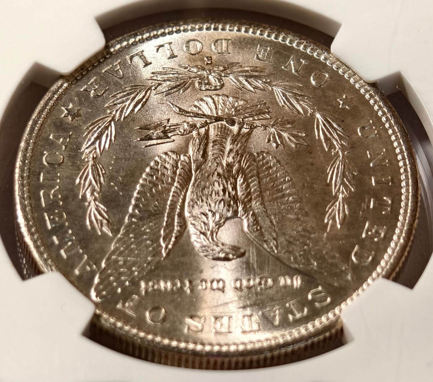 紫瑗钱币——第440期 美国 1882年 S版 摩根 大头妹1美元 银币 NGC  MS63
