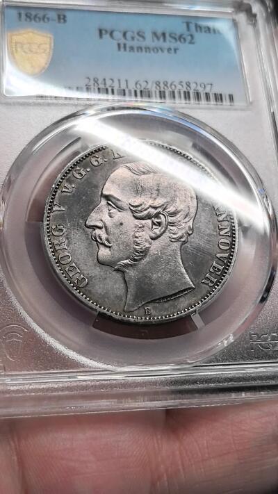 凡希社世界钱币微拍第二百八十六期 1866B德国汉诺威狮马泰勒PCGS-MS62