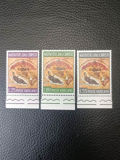 114外国邮票 梵蒂冈1967年 圣诞节宗教绘画 拜占庭壁画 3全 新 - 114外国邮票 梵蒂冈1967年 圣诞节宗教绘画 拜占庭壁画 3全 新