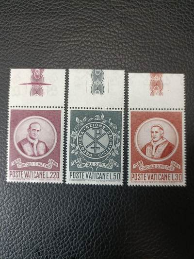 115外国邮票 梵蒂冈1969年圣彼得会成立百年纪念教皇3全新  - 115外国邮票 梵蒂冈1969年圣彼得会成立百年纪念教皇3全新 