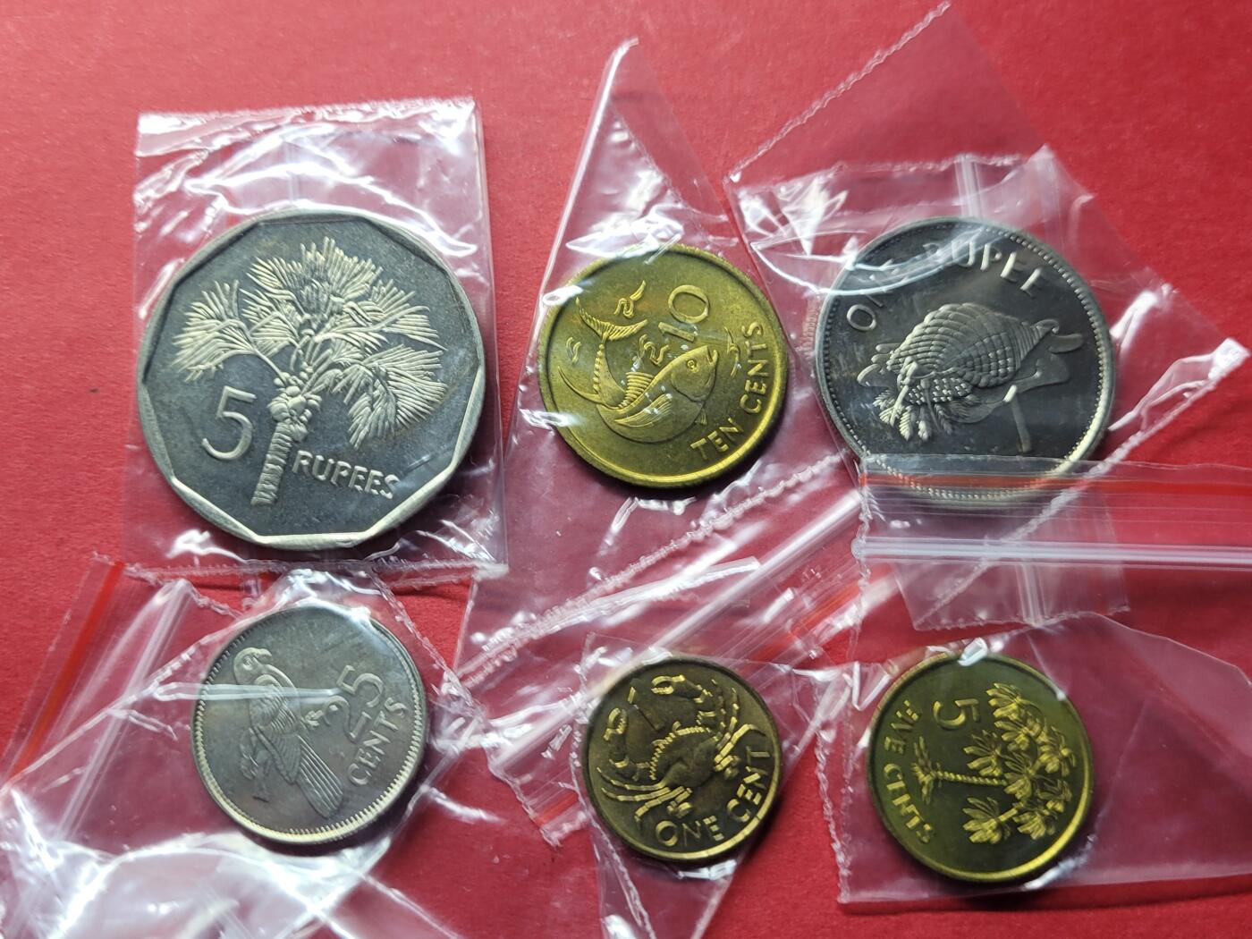 丝路打制货币外国硬币套币 塞舌尔硬币一套六枚