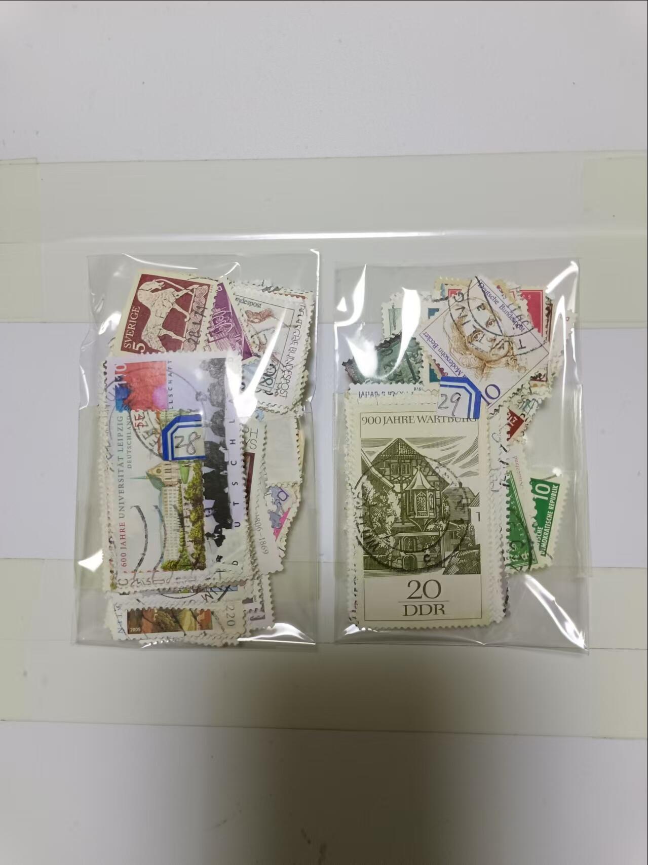 【20241024】邮票和纸质印刷品第3场 2袋邮票，盖销票和信销票，有重复，编号28和29