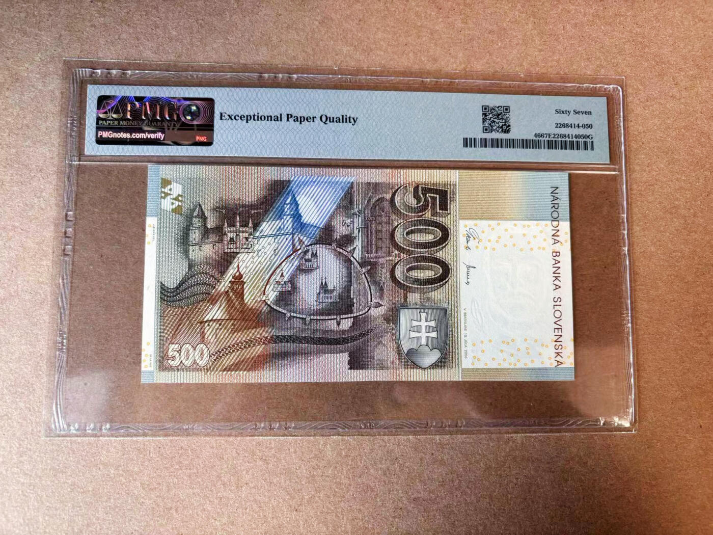 【Blue Auction】✨世界纸币精拍第565期【精】 【仅1张更高分】斯洛伐克 2006年500克朗 PMG67EPQ 高分 