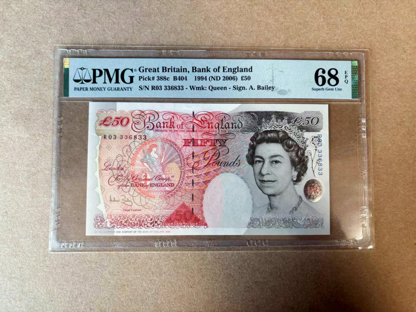 【Blue Auction】✨世界纸币精拍第565期【精】 【无47】英国 1994年50镑  PMG68EPQ 超高分