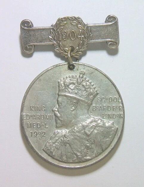 英国1904年 爱德华七世高浮雕精制大合金章 带铭牌 40MM