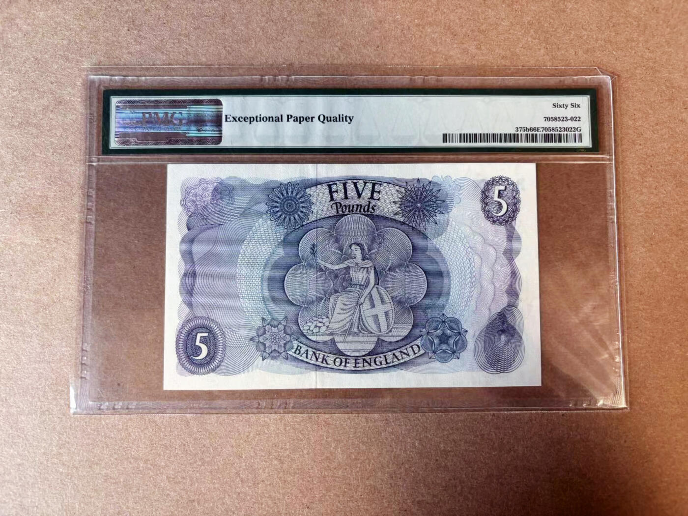 【Blue Auction】✨世界纸币精拍第565期【精】 英国 1966-70年5镑 PMG66EPQ 