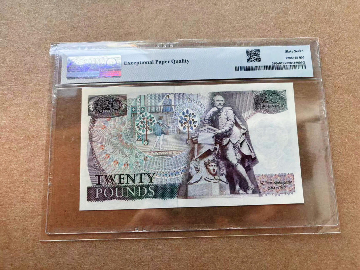 【Blue Auction】✨世界纸币精拍第565期【精】 英国 1988-91年20镑PMG67EPQ 高分 