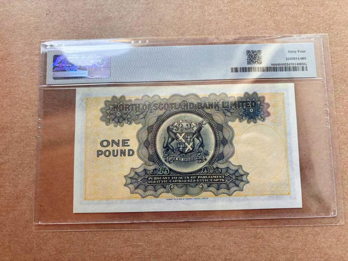 【Blue Auction】✨世界纸币精拍第565期【精】 苏格兰 1945年1镑 PMG64 