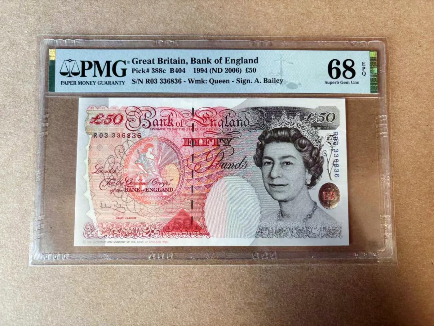 【Blue Auction】✨世界纸币精拍第565期【精】 【无47】英国 1994年50镑  PMG68EPQ 超高分