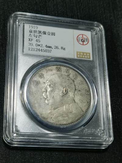 臻藏泉阁国内外钱币 - 左勾芒八年大头，公博评级XF45
