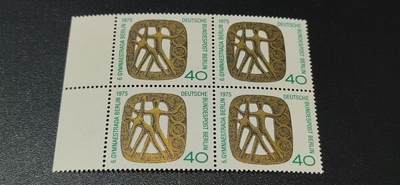 德国邮票专场，都是四方联 - 德国邮票四方连，1975年发行，柏林第六届体操节邮票，品相如图