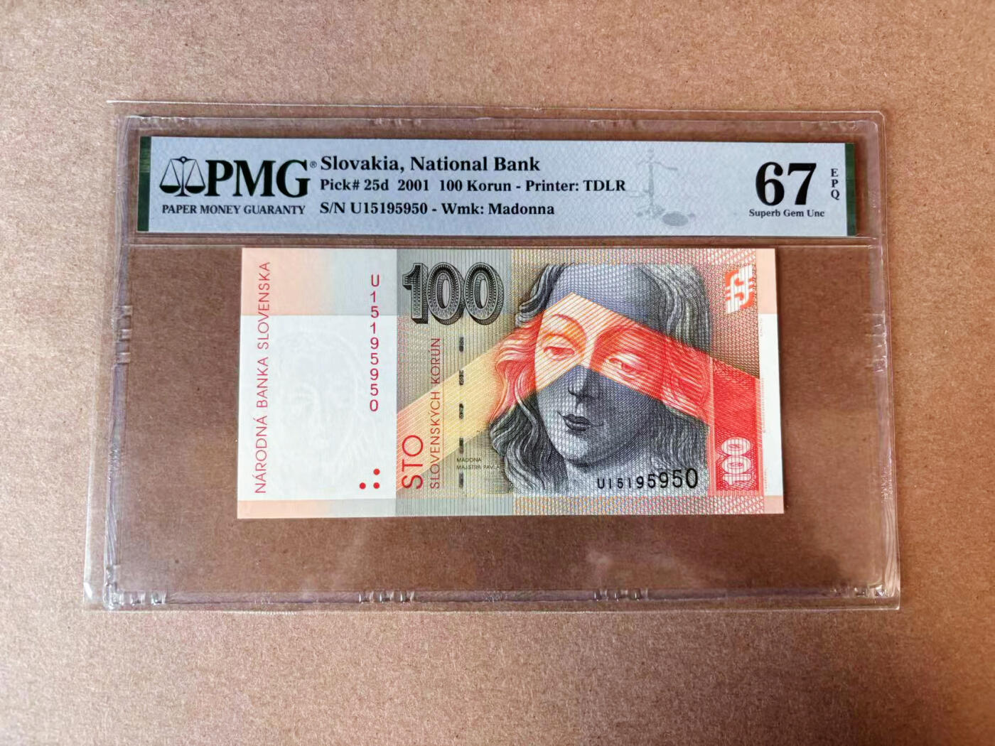【Blue Auction】✨世界纸币精拍第565期【精】 【无47】斯洛伐克 2001年100克朗 PMG67EPQ 高分 
