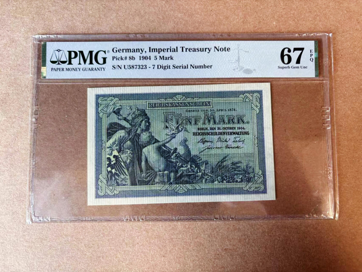 【Blue Auction】✨世界纸币精拍第565期【精】 德国 1904年5马克 PMG67EPQ 高分 