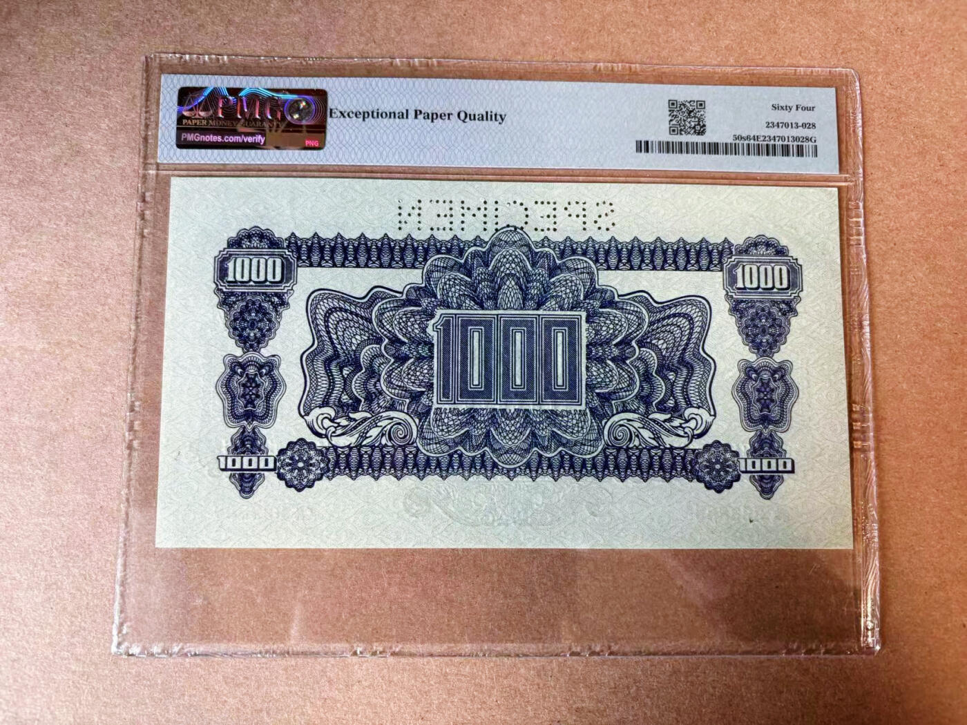【Blue Auction】✨世界纸币精拍第565期【精】 【无47】捷斯 1944年1000克朗 大票幅 样钞 PMG64EPQ 