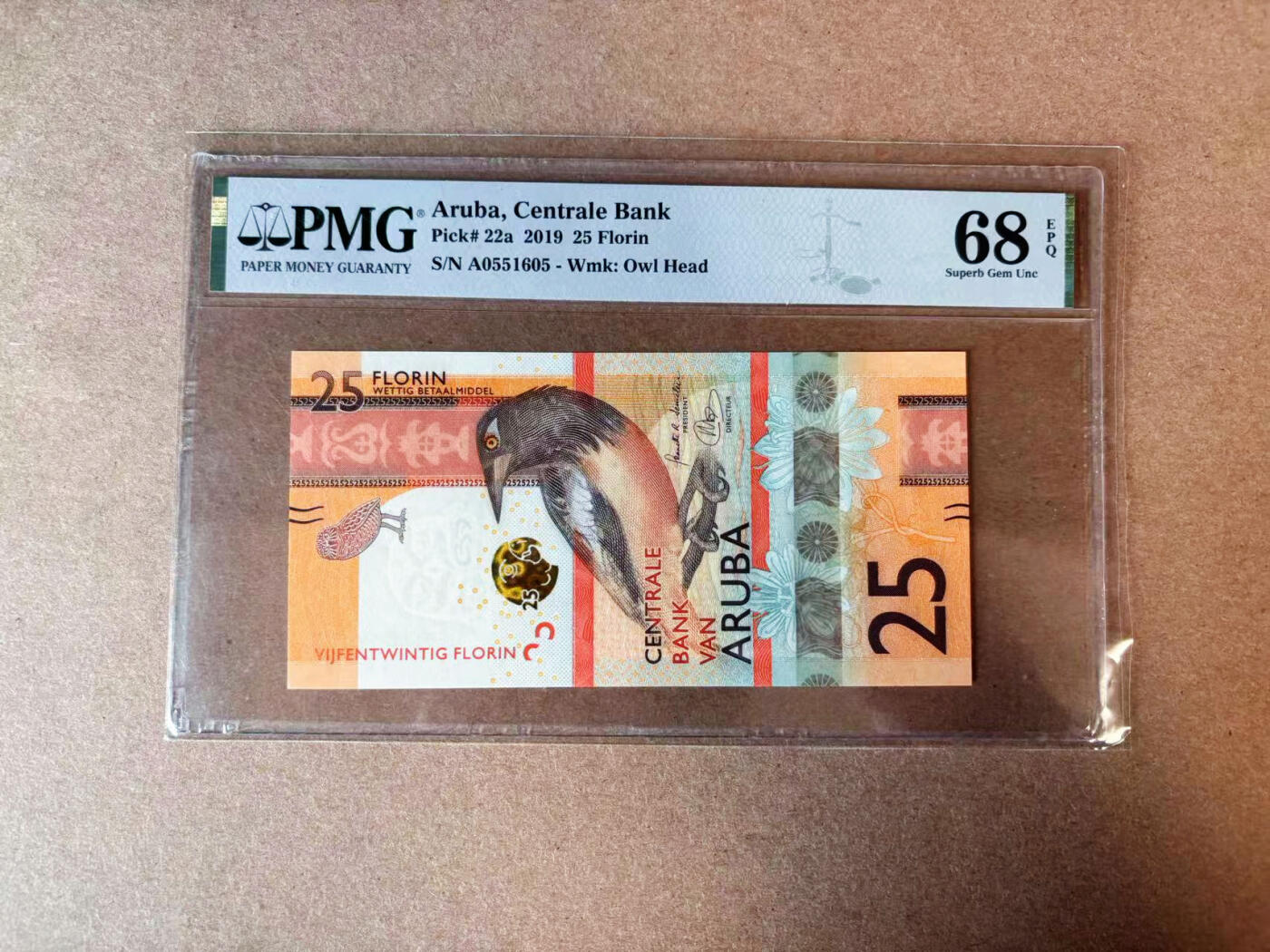 【Blue Auction】✨世界纸币精拍第565期【精】 【无47】阿鲁巴 2019年25弗罗林 PMG68EPQ 超高分