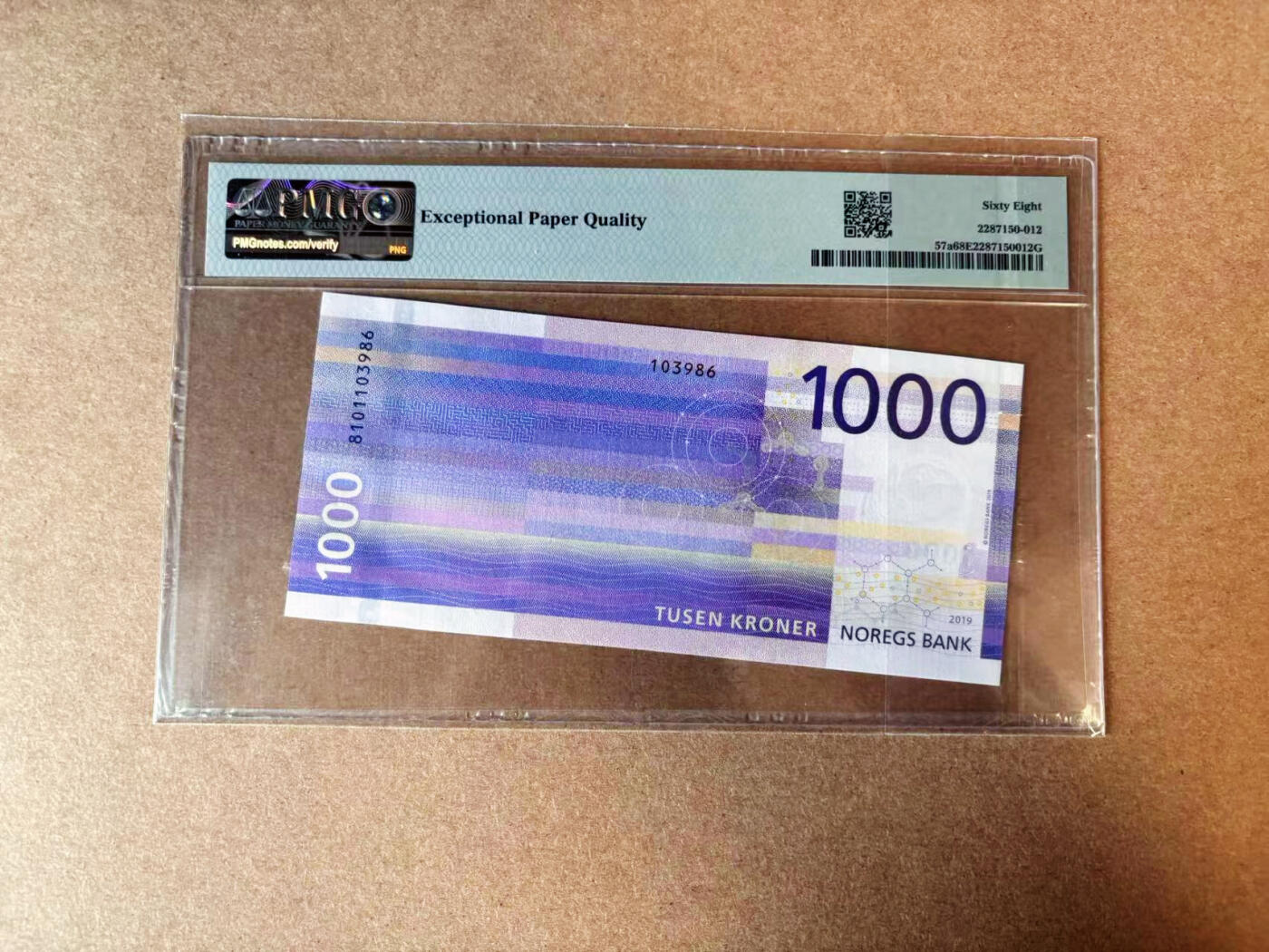 【Blue Auction】✨世界纸币精拍第565期【精】  【无47】挪威 2019年1000克朗 PMG68EPQ 超高分