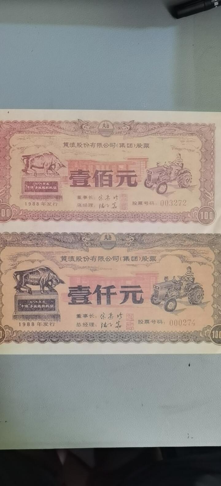 票证类专场 黄海股份有限公司股票