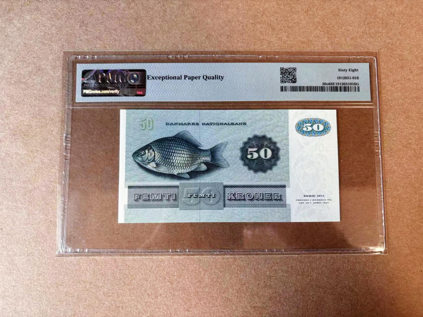【Blue Auction】✨世界纸币精拍第565期【精】 【无47】丹麦 1998年50克朗  PMG68EPQ 超高分