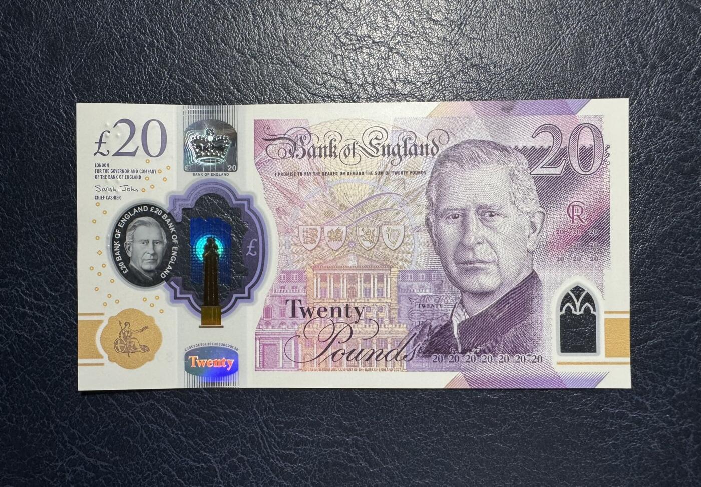 收藏联盟Quantum Auction 第386期拍卖  英国2024年20镑 品相UNC 号码无4