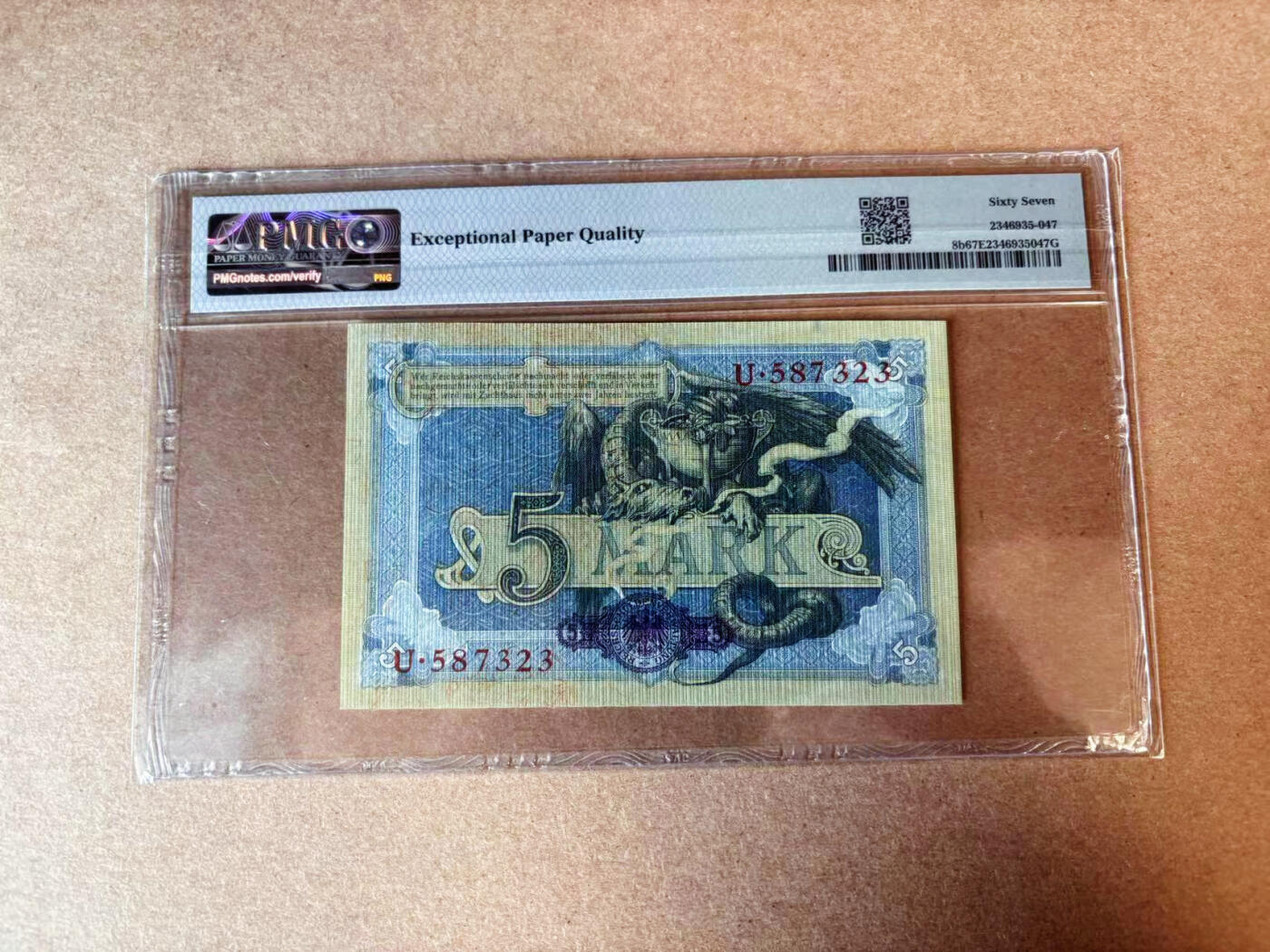 【Blue Auction】✨世界纸币精拍第565期【精】 德国 1904年5马克 PMG67EPQ 高分 