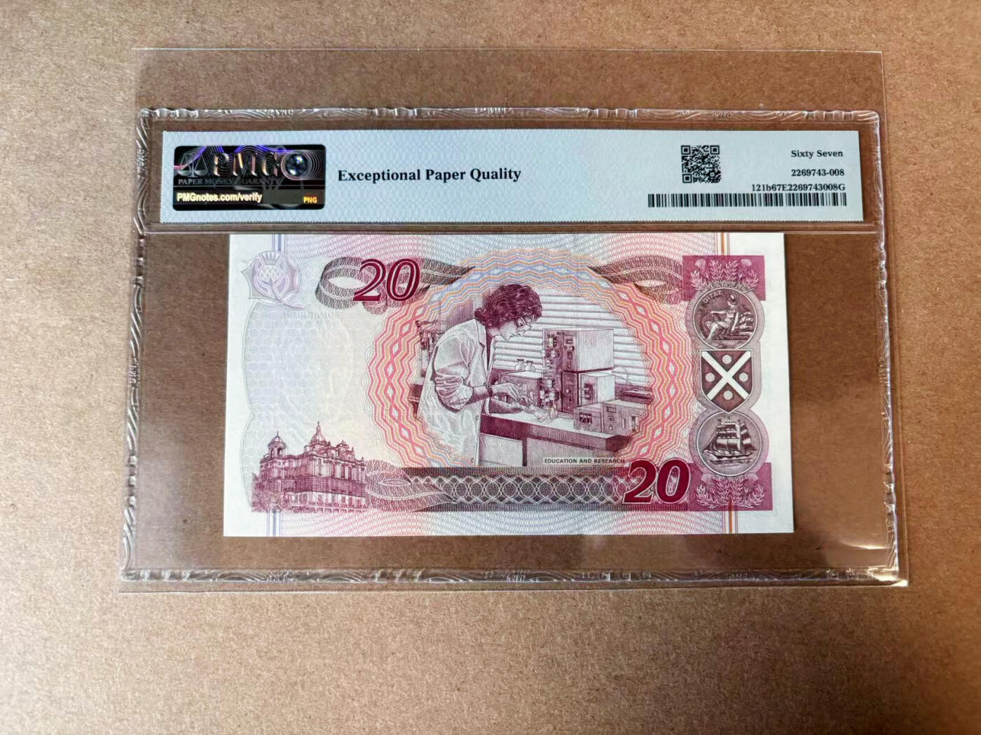 【Blue Auction】✨世界纸币精拍第565期【精】 苏格兰 1996-98年20镑 PMG67EPQ 高分 