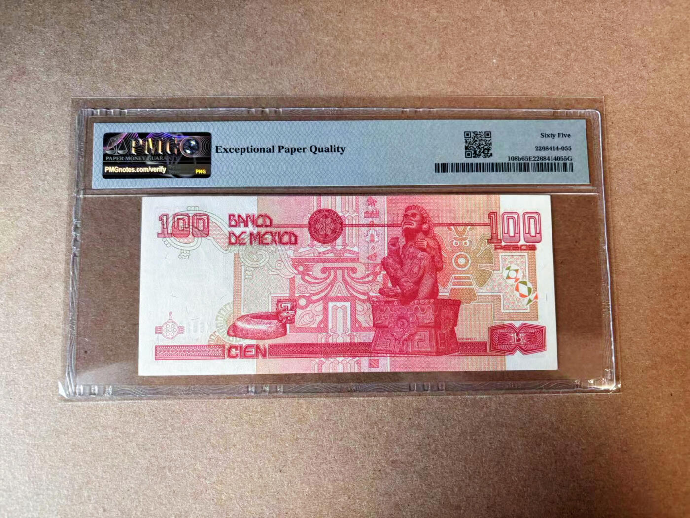 【Blue Auction】✨世界纸币精拍第565期【精】 【无47】墨西哥 1996年100比索 PMG65EPQ 
