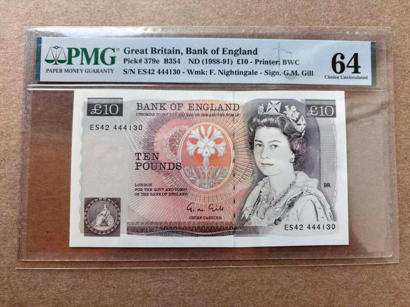 【Blue Auction】✨世界纸币精拍第565期【精】 英国 1988-91年10镑 BWC印制 PMG64