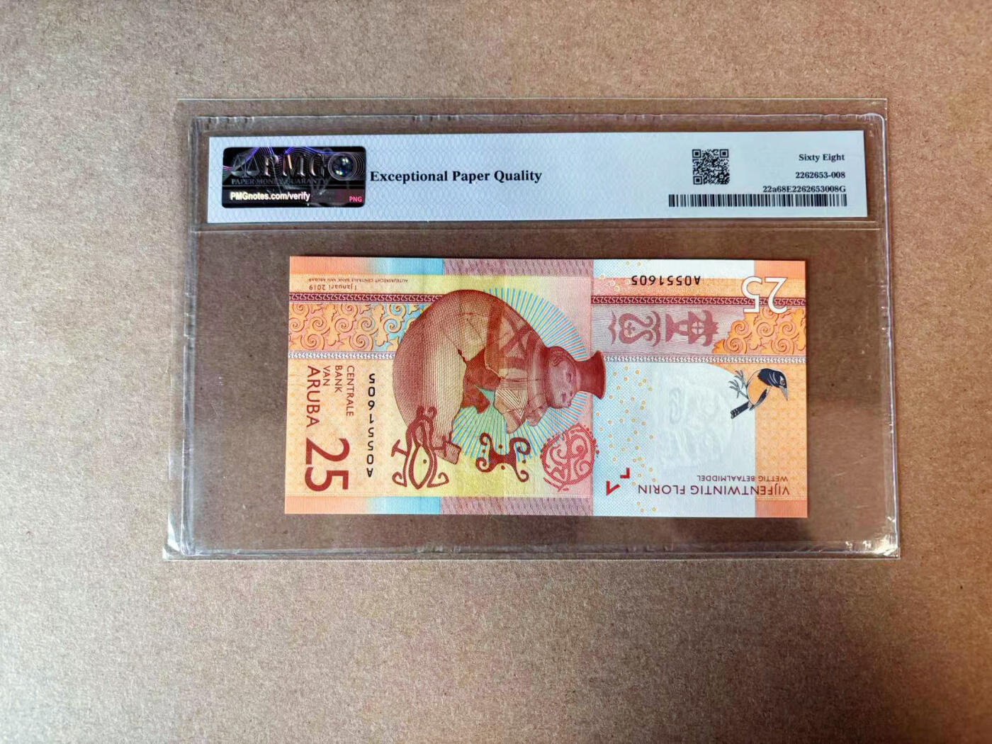 【Blue Auction】✨世界纸币精拍第565期【精】 【无47】阿鲁巴 2019年25弗罗林 PMG68EPQ 超高分