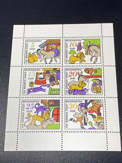 德国邮票专场，都是小型张、小全张 - 德国邮票小版张，1969年格林童话故事  《约林德和约林格尔》，品相如图