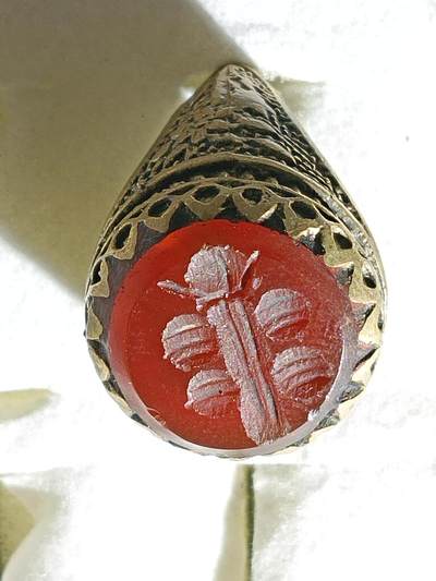 回流饰品旧书 - E1中亚回流天然石戒指