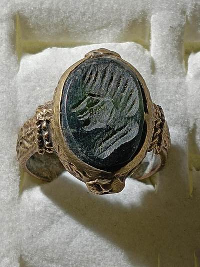 回流饰品旧书 - B8中亚回流天然石戒指