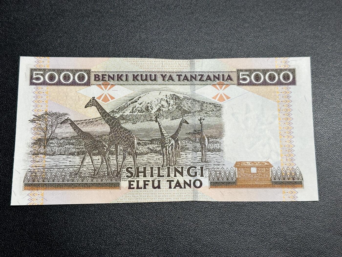 《外钞收藏家》第四百三十一期（连拍场） 坦桑尼亚5000先令（长颈鹿） 全新UNC 有个轻微压痕