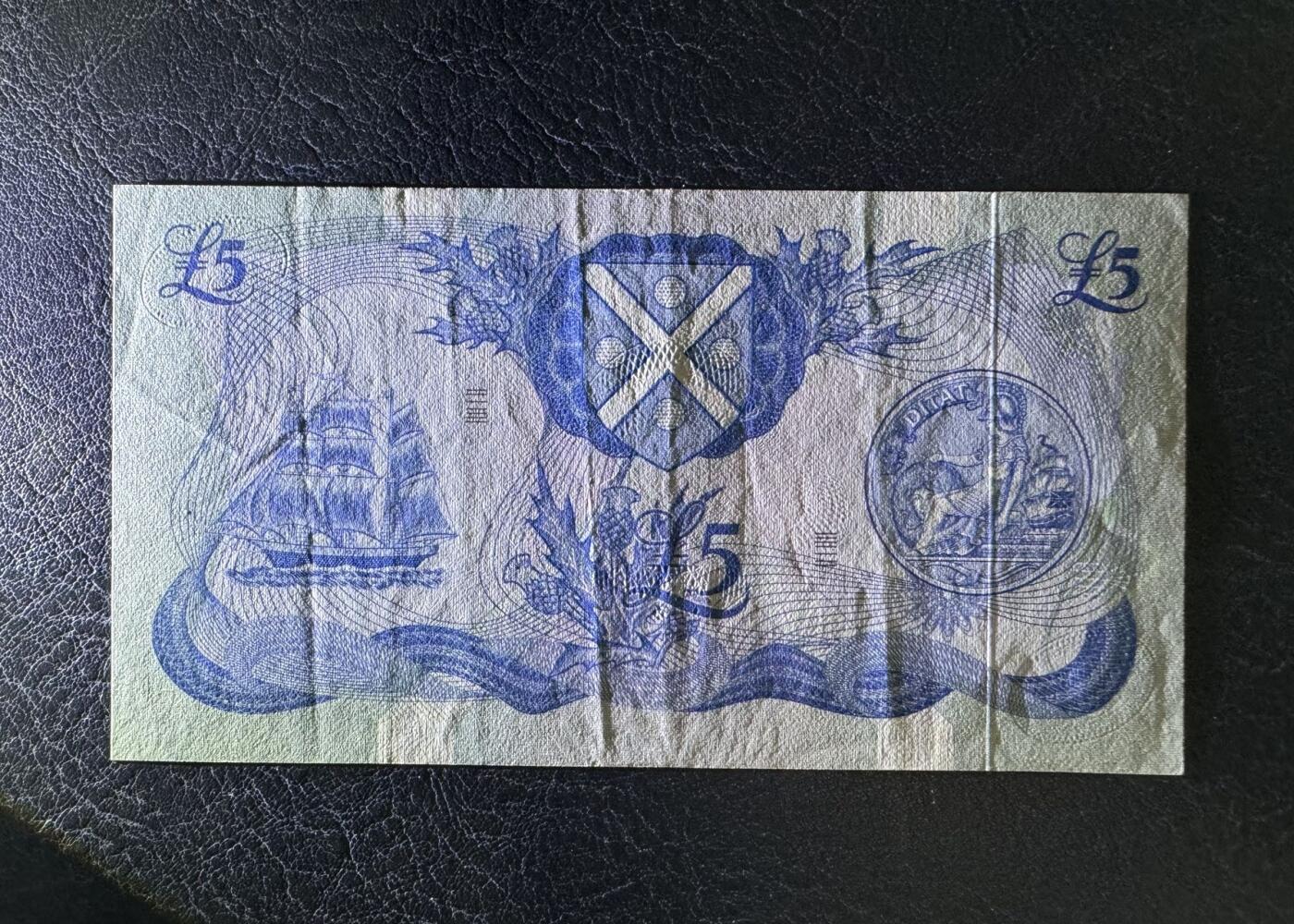 收藏联盟Quantum Auction 第386期拍卖  苏格兰银行1975年5镑 品相如图