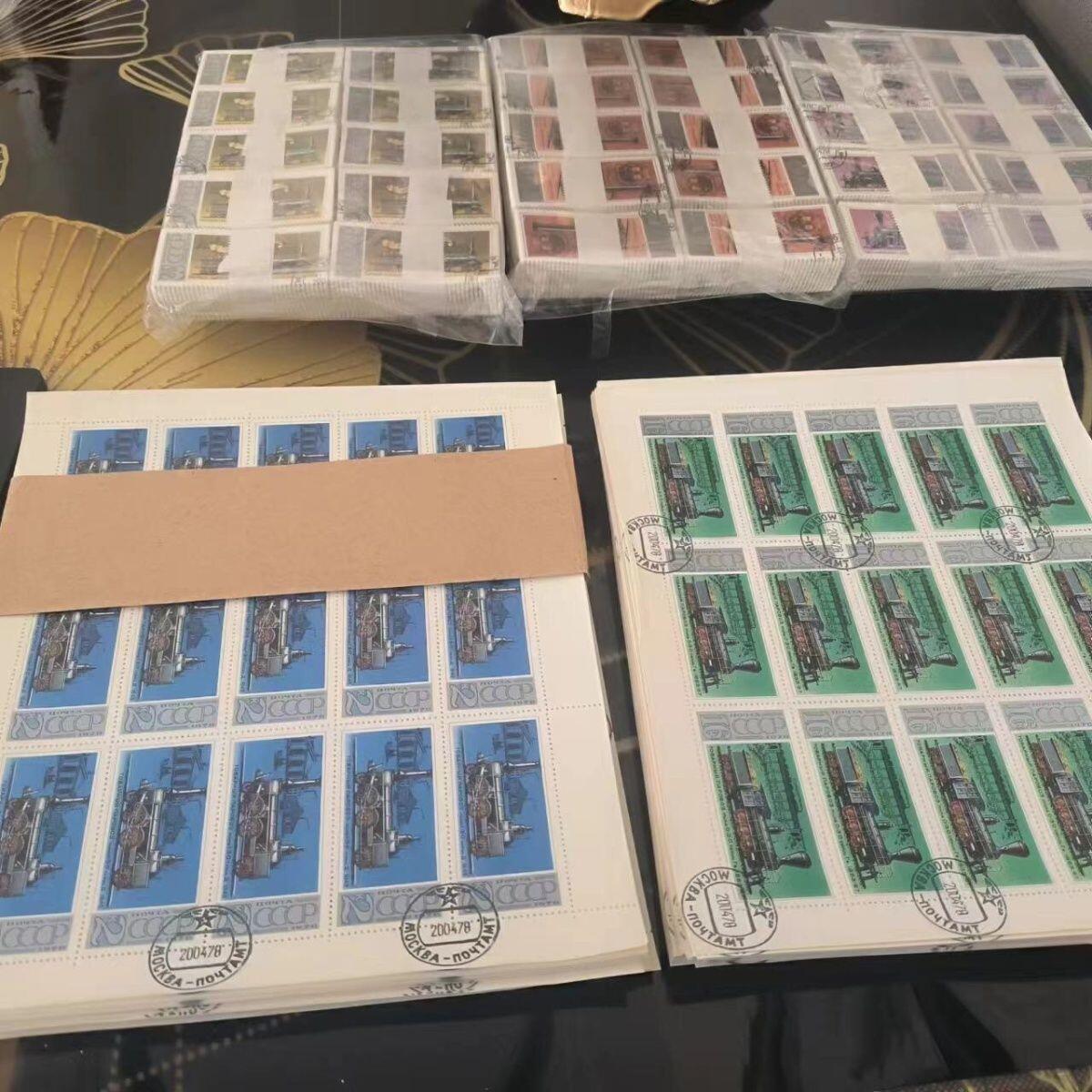 苏联盖销邮票1978年机车制造史5全火车外国邮票成套保真原版正品