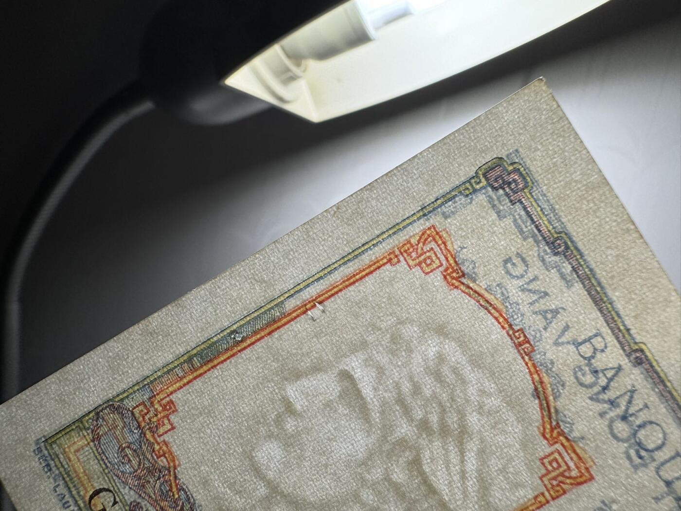 收藏联盟Quantum Auction 第386期拍卖  东方汇理银行1940年1皮阿斯特 品相AU-  有针孔
