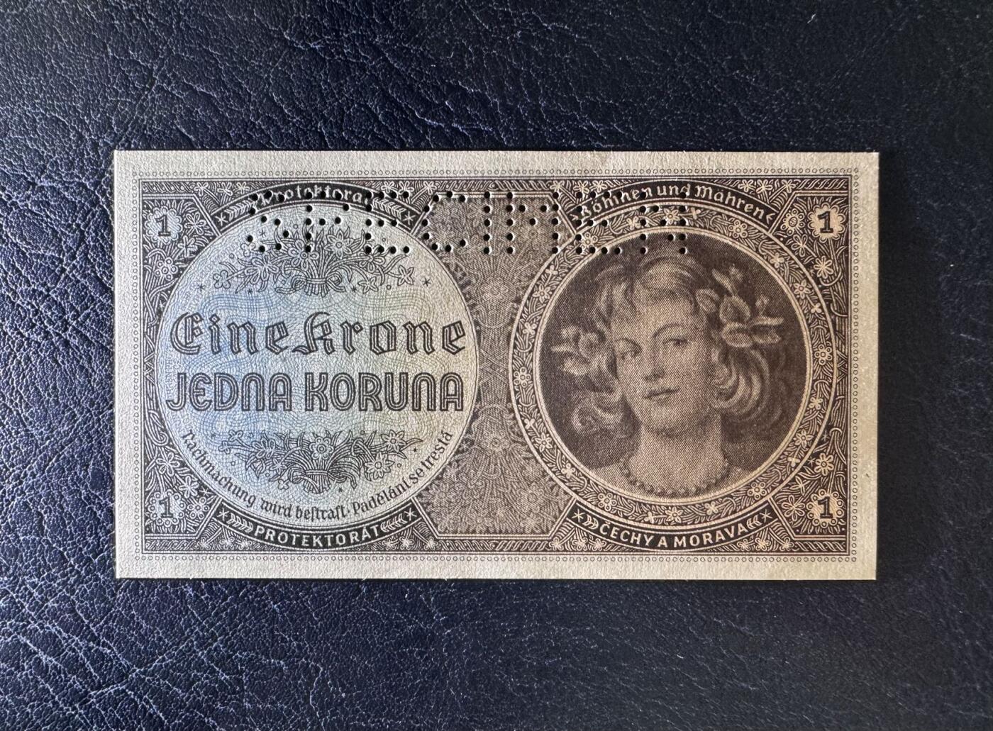 收藏联盟Quantum Auction 第386期拍卖  波西米亚和摩拉维亚1942年1克朗样票 品相全新UNC