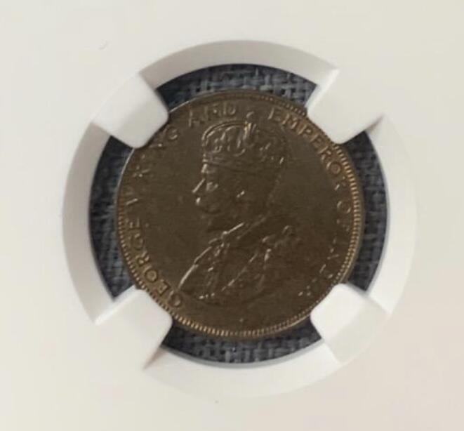 NGC-MS63BN香港1931年一仙乔五铜币