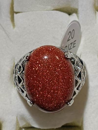 回流饰品旧书 - A6中亚回流天然石戒指