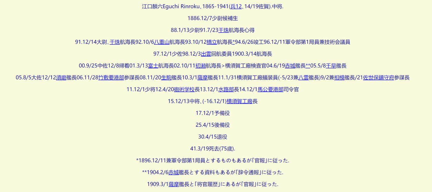 江口鳞六 战捷记章之证 号109120【海军中将 马公要港部（台湾）司令官 海军省水路部部长 炮术学校校长 横须贺工厂长 佐世保镇守府参谋长 竹敷要港部（对马）参谋长 相模舰长 八云舰长 萨摩舰长 生驹舰长 赤城舰长 千早舰长】