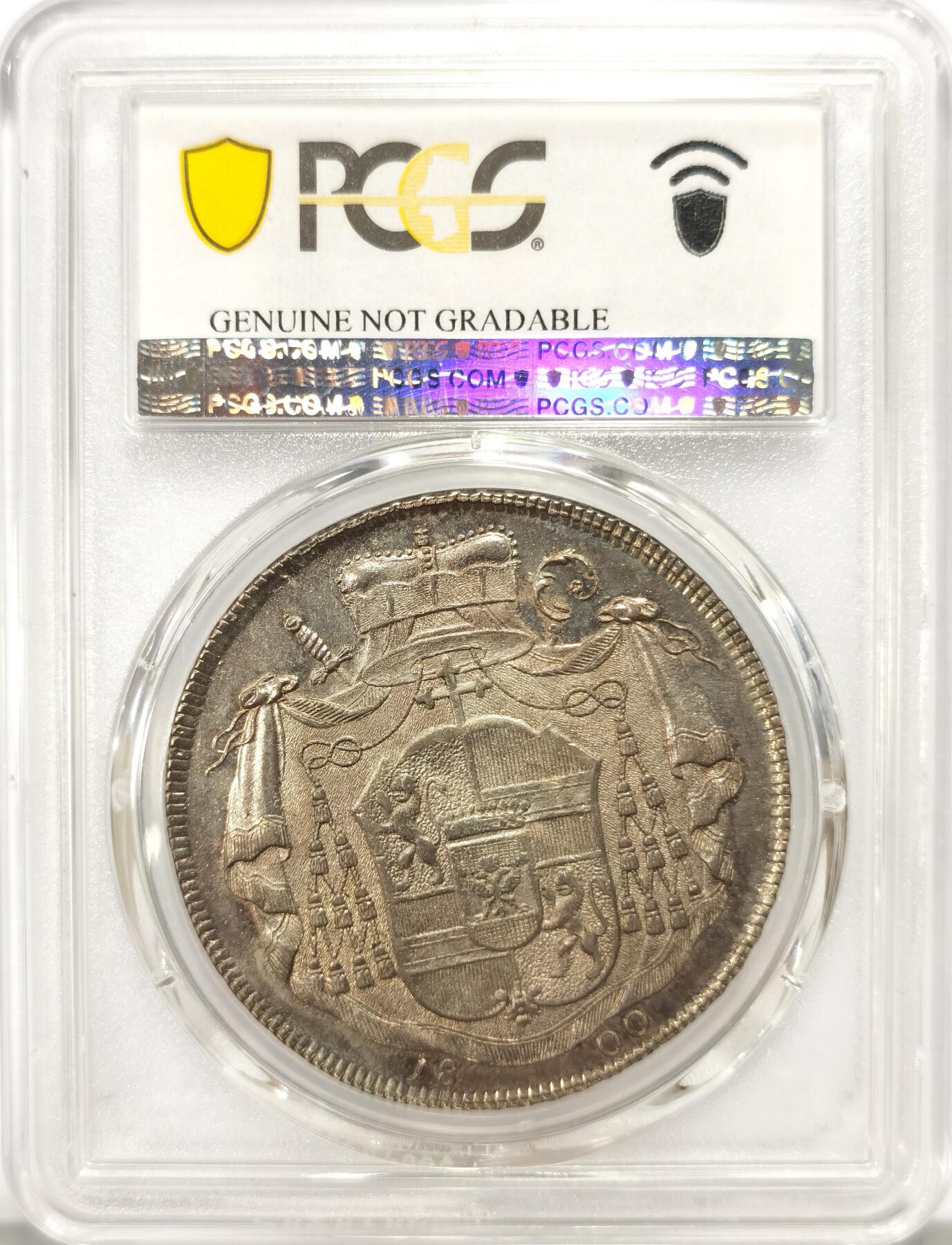 博洋堂世界钱币拍卖第097期（全场包邮） PCGS UNC Detail 奥地利萨尔茨堡1800年宗教泰勒，五彩银币，严评，状态很好。