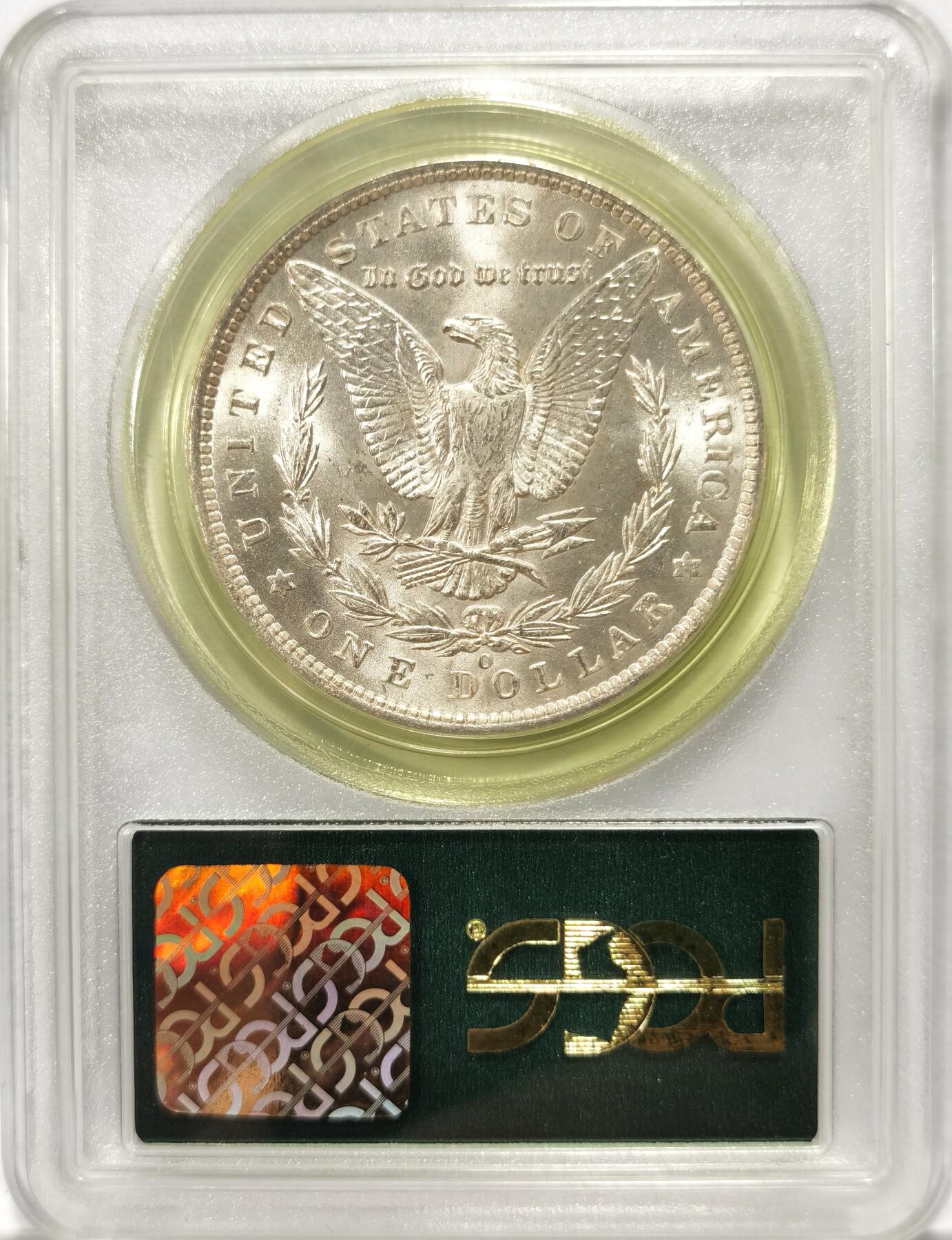 博洋堂世界钱币拍卖第097期（全场包邮） PCGS MS64 美国1885-O摩根大银币，少见7位数绿标老盒